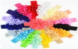 Baby Hair Accessories 18pcslot Chiffon Flower Newborn Headband Elastic Lace Bows For Girls Baby Hair Bows Hairbands For Girls19385451