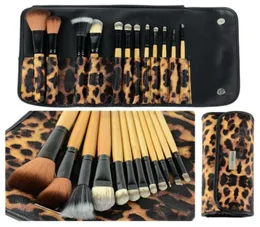 12st Professional Cosmetic Makeup Brushes Set Eyebrow Pencil Leopard Bag Kit de Pincel Maquiagem Make Up Pinceis Maquillaje D187198258