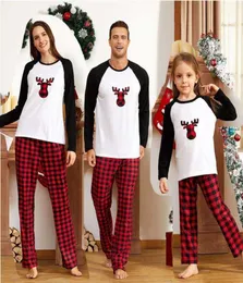 Familien-passende Weihnachtspyjamas Mutter-Kind-Kleidungs-Sets Kinder-Nachtwäsche Kinder-Pyjamas Mutter-Tochter-Elfen-Hirsch-Pjs 2109291186973