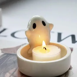 Candle Holders Ceramic Cute Ghost Candlestick Halloween Holder Scented Party Tealight Table Decor