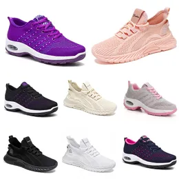 New Men Momen Shoes Caminhando Running Shoes Flat Sole Moda Purple White Black Sports Confortável Bloqueio de Cor Q56-1 Gai