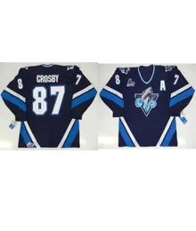 001custom 남성 청소년 여성 빈티지 CHL QMJHL Rimouski Oceanic 87 Sidney Crosby Hockey Jersey Size S5XL7086627