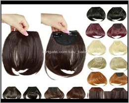 8Inches Short Front Neat Clip In Bang Fringe Extensions Straight Synthetic Natural Human Extension Hpuua Admol9096599