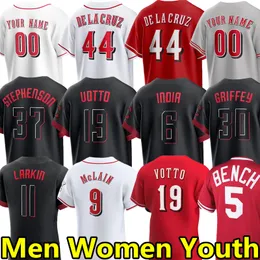 2024 City Connect Beyzbol Formaları Kızıllar Elly De La Cruz Joey Votto Jonathan Hindistan Spencer Steer Matt McLain Tyler Stephenson Barry Larkin TJ Friedl Jake Fraley