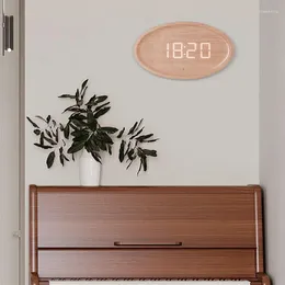 Wanduhren LED Digitaluhr Automatische Empfindlichkeit Stiller Alarm für Schlafzimmer Wohnzimmer Hängendes 12/24-Stunden-System