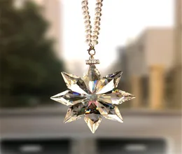 Colorful Crystal Octagonal Snowflakes Car Pendant Car Decoration Suspension Ornaments Sun Catcher Hanging Trim Christmas Gifts1503702