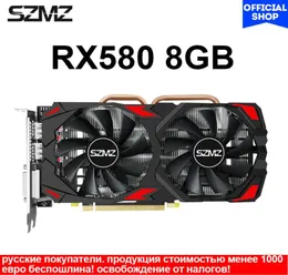 SZMZ Original Radeon Graphics Card RX 580 470 570 8GB GDDR5 256BIT CARD RX580 GPU 8GB للتنظيف GTX 960 1050 1060 TI 4GBF1502430
