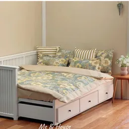 1/6 docka husmodell möbler tillbehör trä låda bäddsoffa sängkläder set madrass täcke kudde för ob11 bjd lol blyth soldat 240301