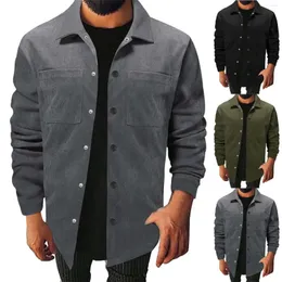 Men's T Shirts Casual Jacket Corduroy Shirt Long Sleeve Pocket Button Down Lapel Mens Pack Big