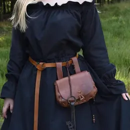 Medieval Renaissance Style Waist Bag Retro PU Leather Pouch Coin Purse Dice For Men Women Larp Cosplay Props 240223