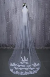 2019 Bride Veils White Applique Tiulle 3 metry Veu de Noiva Long Wedding Bridal Akcesoria koronkowe Veil8833747