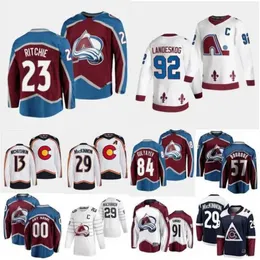 Hot 2023 Reverse Retro Avalanche Jersey Хоккей Калум Ричи Натан Киннон Микко Рантанен Кит Кинкейд Павел Франкуз Юстус Аннунен Сэмюэл Жирар Эрик Джонсон