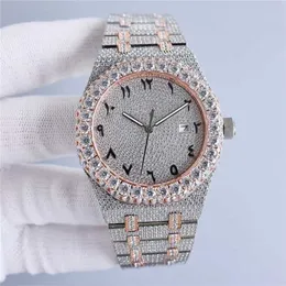 14 ٪ قبالة ساعة مشاهدة الماس المصنوع يدويًا رجالًا ميكانيكيًا أوتوماتيكيًا 42 مم مع الصلب المرصع بالألماس 904L للسيدات في Wristwatch Montre de Luxe