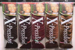 Xpression Braiding Hair 82 인치 165g 팩 합성 카네 칼론 헤어 크로 셰 뜨개질 브레이드 단일 컬러 프리미엄 울트라 점보 브레이드 헤어 E5285656