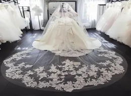 Véu de casamento longo com apliques de renda, branco marfim 1t, renda delicada, véu de noiva, capela, catedral, feito à mão, personalizado 6847812