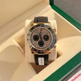 40% zniżki zegarek z oryginalnym pudełkiem męskie 40 mm gumowy pasek stalowy stal nierdzewna Trzy oczy Sapphire Wodoodporne automatyczne maszyny Luxusuhr Montre de Luxe 88