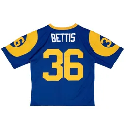 스티치 풋볼 저지 36 Jerome Bettis 1994 Blue White Mesh Retro Rugby Jerseys 남성 여성 및 청소년 S-6XL