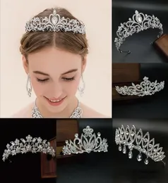 12pcs Tiaras و Crowts ملحقات شعر الزفاف بريق راينستون الحلي رأس الرأس محاكاة المجوهرات المزخرفة الرأس 5539416