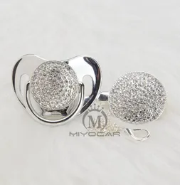 MIYOCAR BLING all silver gold bling pacifier and pacifier clip unique design baby SGS certificate safe and unique AS 2102269823821