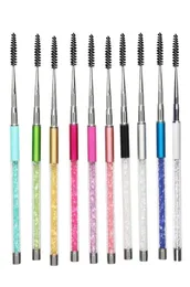 Hela Rhinestone Lash Brushes återanvändbara ögonfransar borst Mascara Wand Applicator Eyelash Extension Make Up Tools Vendor7291094