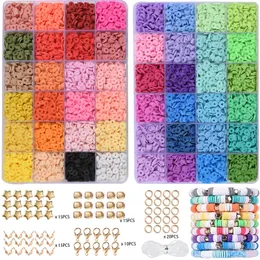 6MM Polymer Clay Perlen Set Regenbogen Farbe Flache Chip Perlen für Boho Armband Halskette Herstellung Buchstaben Perlen Einzigartiges Zubehör Kit DIY 240220