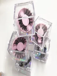 New Cube Clear False Eyelashes Cases Acrylic Packaging Box with Colorful Circle Lashes Tray For Make Up8977514