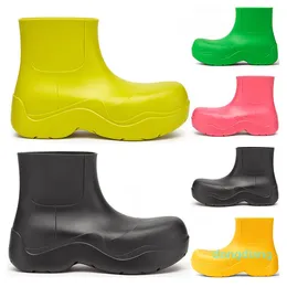 GAI Boots Womens Candy Solid Colors Pink Triple Black Bule Pistachio Frost Yellow Red Platform Martin Ankle Boot Round Toes Waterproof Fashion