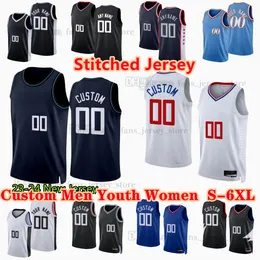 S-6xl 23-24 Sezon zszyty koszykówka Kawhi Leonard Jerseys James Paul Russell Harde N George Westbrook Norman Powell P.J. Tucker Amir Coffey Brown Bones Hyland Coffey