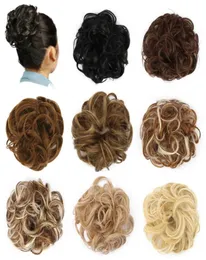 Chignon Hair Bun Hairpiece Curly Hair Scrunchie Extensions Brown Brown Black Heattance Synthetic for Women Hair Pieces2547439