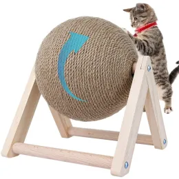 Toys Cat Scratching Ball Toy Kitten Sisal Rope Ball Board Grinding Paws Toys Cats Scratcher WearResistant Wood Scratcher Pet Toy