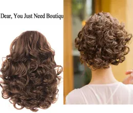 Novas mulheres grande encaracolado chignon clipe em elástico falso cabelo bun updo extensão acessórios sintético natural estilo de cabelo 2711191