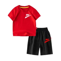 2 pçs roupas esportivas infantis terno esportivo respirável verão pano camiseta roupas meninos meninas