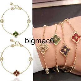 Charm-Armbänder Designer-Halsketten Buccellatii Top Four Leaf Grass Italian Diamond Brushed Halskette Armband Kragenkette kann doppelseitig sein Mode 20234