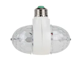 كامل E27B22 رأس مزدوج رأس الدوران مصباح 6W RGB LED مصباح المصباح المرحلة ضوء الديسكو DJ LID RGB LED BULB AC 85265V8737350