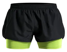 2 I 1 Men039S Polyester Training Shorts Breattable Marathon Running Shorts Loose Sport Short Pants M4XL Plus Size Gym Short6925712