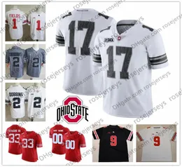 Ohio State Buckeyes 9 Binjimen Victor 11 Austin Mack 1 Jeffrey Okudah 28 Ronnie Hickman 88 Jeremy Ruckert OSU White Red Black Jer6361445