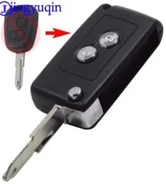 Jingyuqin Modifierade 2 knappar Fjärrbil Nyckelfodral Skalskydd för Citroen C2 C3 Xsara Picassofor Peugeot 206 306 406 FOB Cover5367856