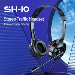 Hörlurar Coolcold SH10 trådbundna hörlurar med mikrofon för spel headset 3.5mm callcenter/trafik/dator headset