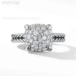 デザイナーのデビッド・ユーマンYurma Jewelry 925 Sterling Silver Dense Set Zircon Ring Twisted Thread Womens Ring