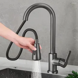 Kitchen Faucets 2-Mode Handle Pull Stainless Steel 360° Rotating Splash Proof Sink Taps Cold And Mixer One-click Water Stop