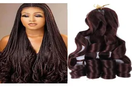 Capelli intrecciati ricci 22 pollici Nuova onda sciolta all'uncinetto Pre allungato rimbalzante sintetico francese per le estensioni dei capelli delle donne LS047219539