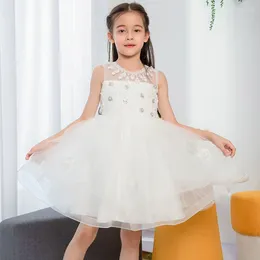 Flickaklänningar Flower Girls Casuals Princess Dress For Wedding Evening Party Gown Children Clothing Halloween kostym År Julklappar