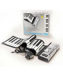 61 klawisze Elastyczne syntezator Ręcznie Ręczanie ROCLUP Przenośna klawiatura miękka USB Piano MIDI Buduj w głośniku elektroniczne fortepian4934264