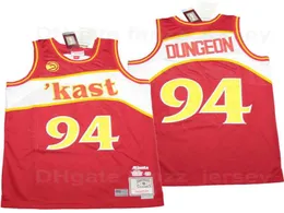 Moive Outkast x BR Remix Basketball 94 Dungeon Jerseys Man Vintage Breseable Pure Cotton Pultover Team Color Red Retro Sports Uni4496488