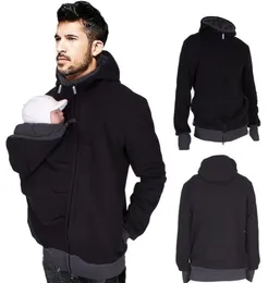 Baba Hoodie 2 in 1 çok fonksiyonlu kanguru baba kazak ebeveynlik çantası erkek sweatshirt kapşonlu ceket bebek taşıyıcı ceket2848011