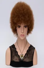 Curto encaracolado afro perucas para mulheres marrom escuro completo peruca de cabelo sintético acastanhado vermelho américa africano peruca natural cosplay5623455