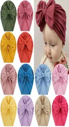 Baby hattar mössor med knut munkdekor barn småbarn hår tillbehör turban huvud wraps flickor barn vinter vår beanie x201609526845