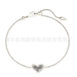 Desginer kendras scotts colar jóias venda quente estilo jóias ks série simples e elegante diamante incrustado coração pulseira