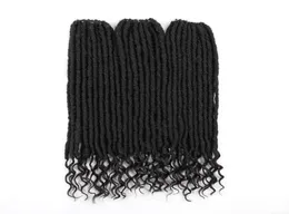 18 Zoll weiche natürliche schwarze Kanekalon synthetische Häkelarbeit Soul Goddess Locs Extensions mit lockigem Ende Flechthaar für Frauen5879423