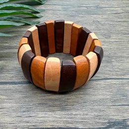 Bangle Wood Beads Bracelets For Women Bohemian Wide Wooden Beaded Strand Bracelet Ethnic Trend Jewelry